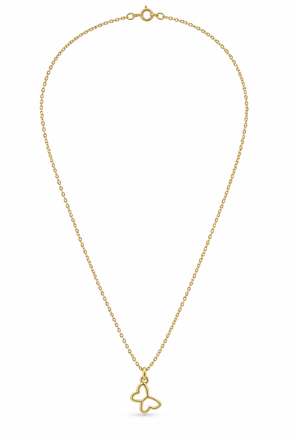 14 Karat Goldkette mit offenem Schmetterlingsanhänger