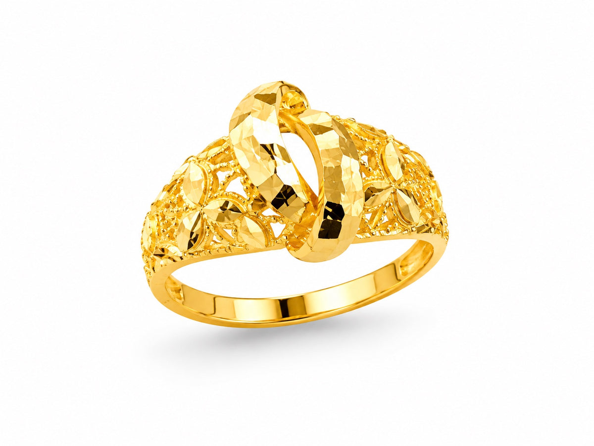 21 Karat Goldring mit verschlungenem Design