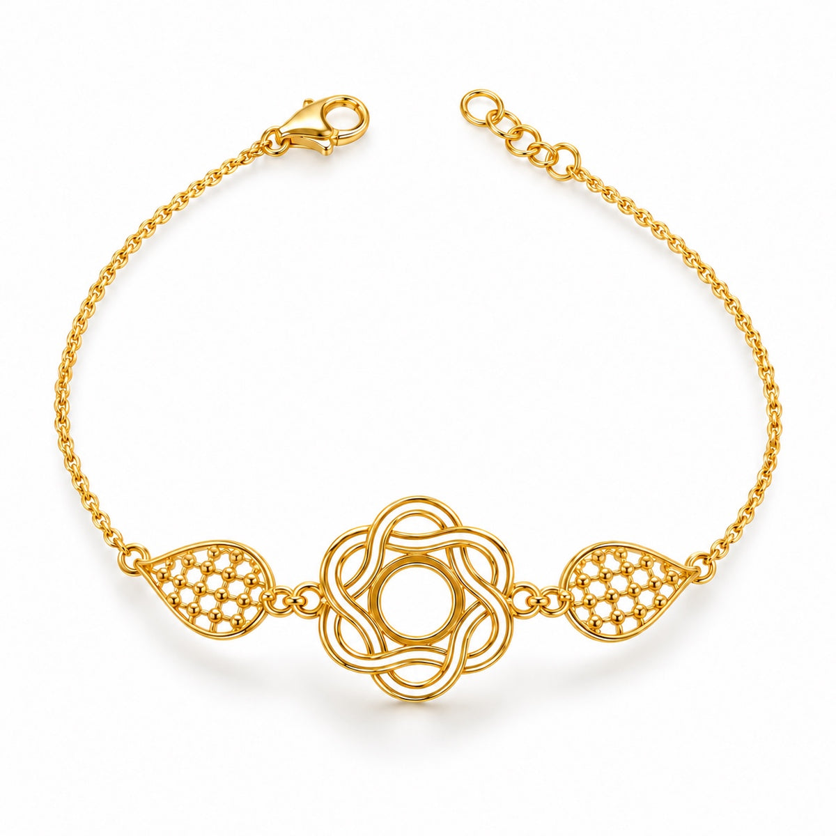 21K Goldarmband mit floralem Ornament, 2,09 g