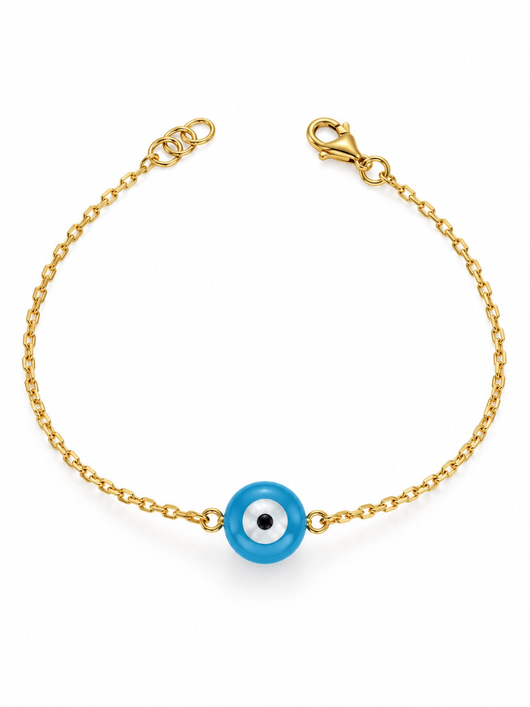 21K Goldarmband mit blauem Nazar-Auge