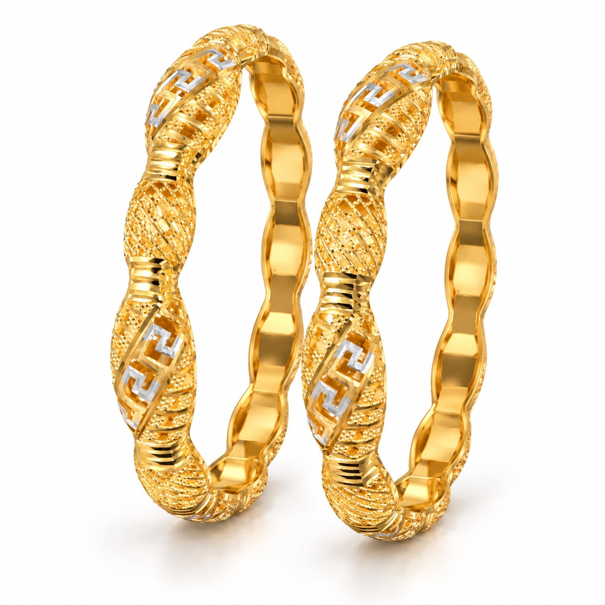 Paar Goldarmreifen aus 21 Karat Gold, Gesamtgewicht 29,01 g