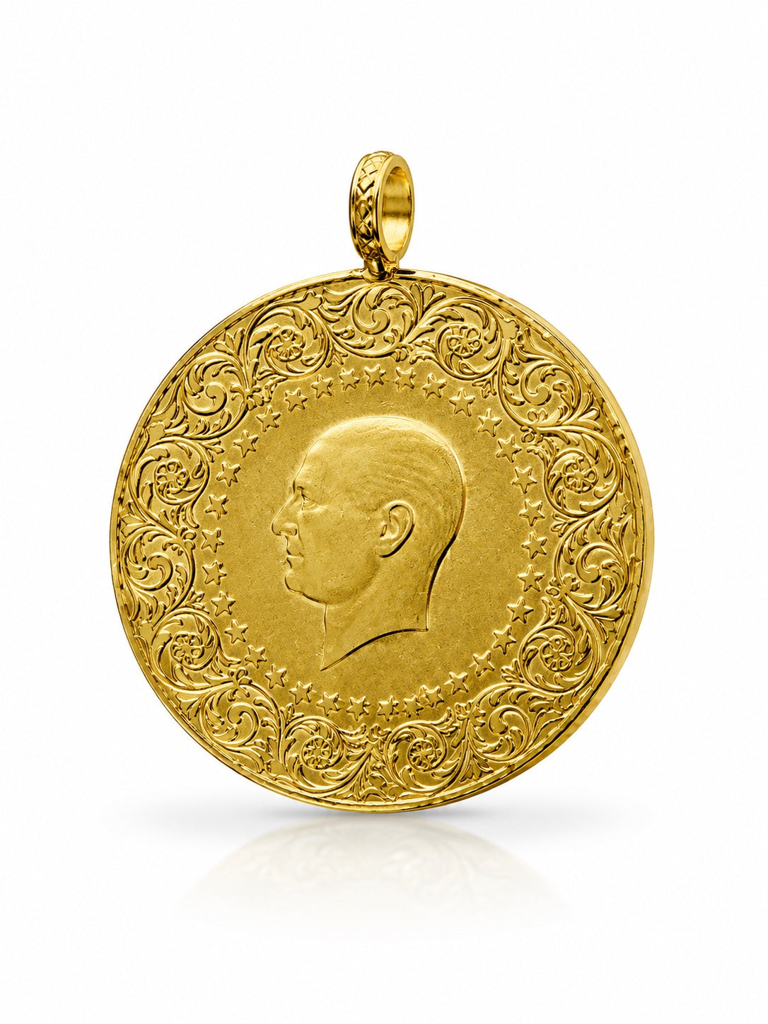 22 Karat Atatürk-Goldmünzenanhänger, Vorderseite