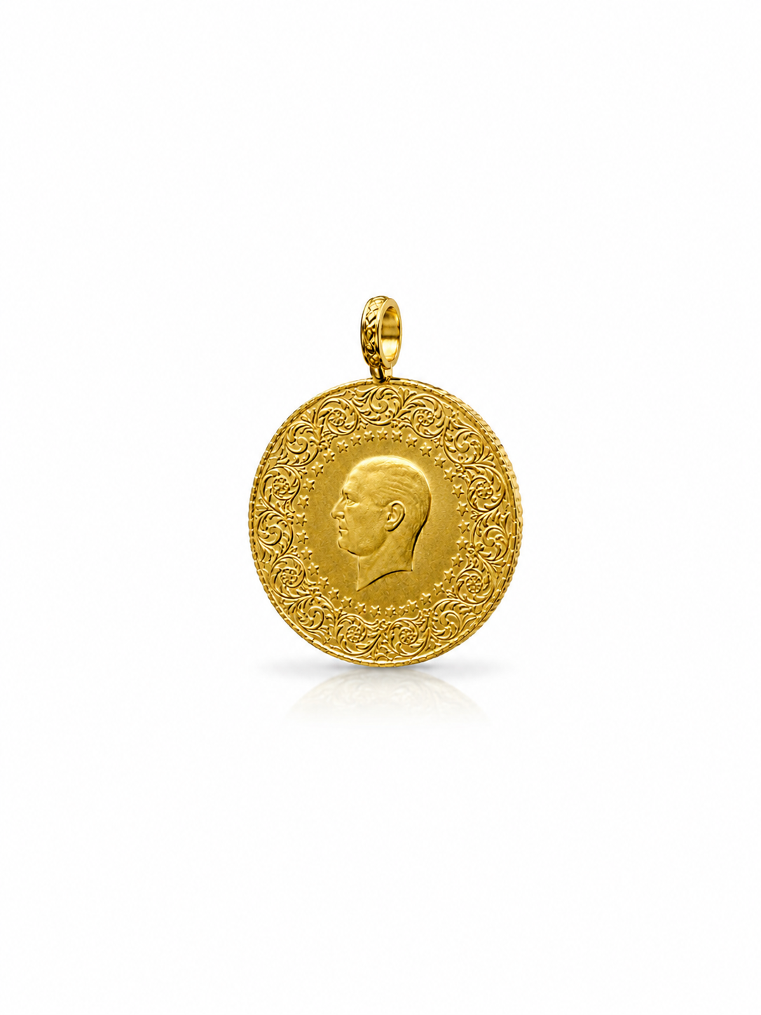 22 Karat Cumhuriyet-Goldmünzenanhänger, Vorderseite