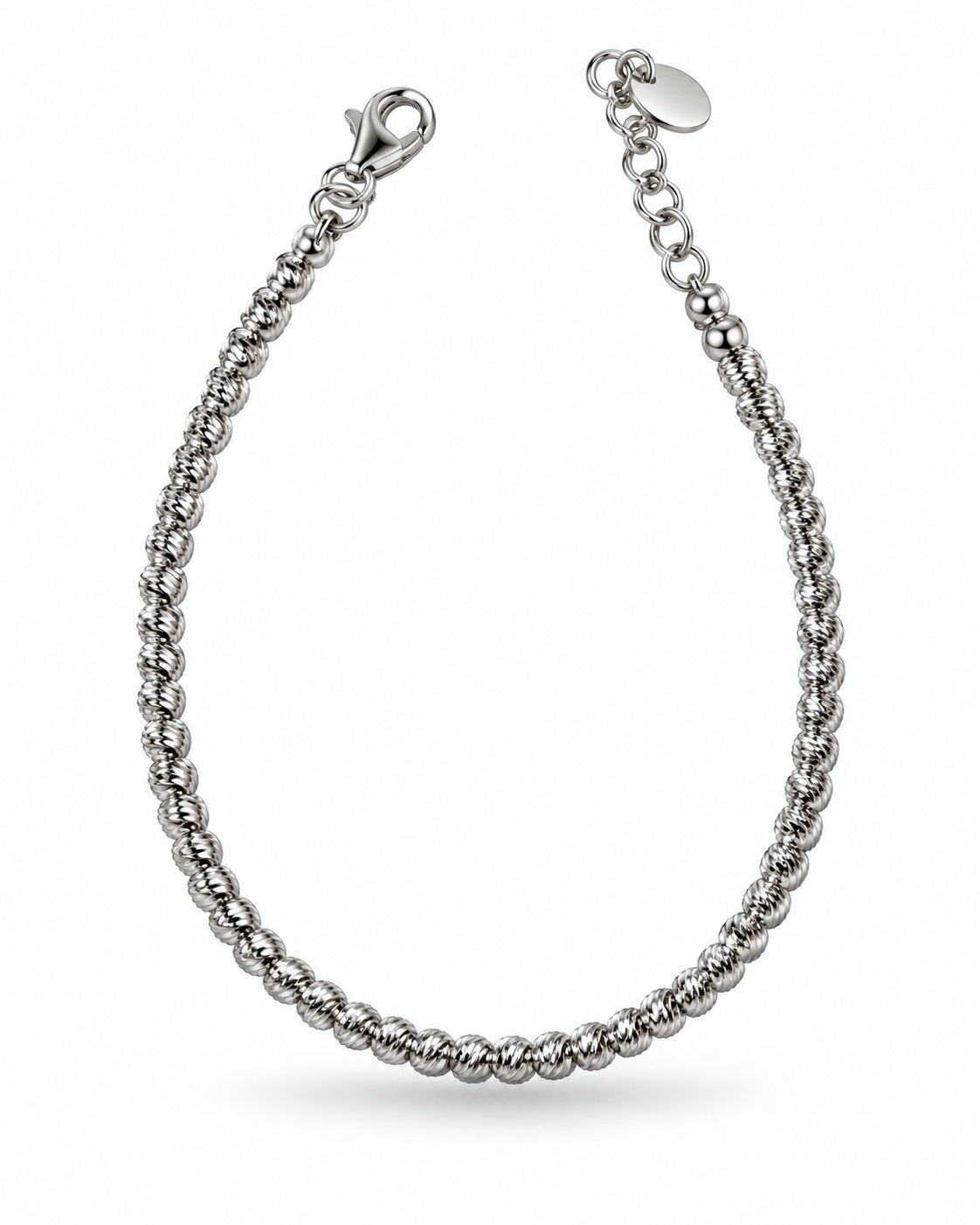 925 Silberarmband mit gedrehten Kugeln – Produktansicht