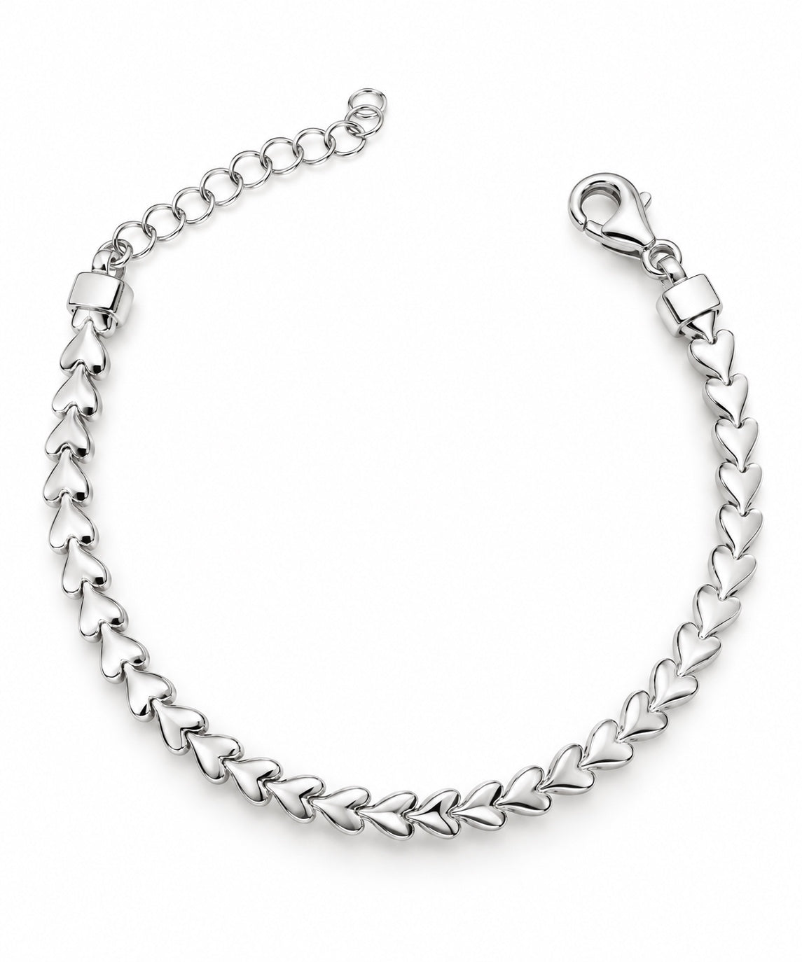 925 Silberarmband mit Herzgliedern