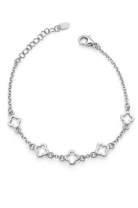 Italienisches 925 Silberarmband mit Blumenmotiven